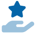 hand holding star icon