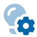 lightbulb gear icon